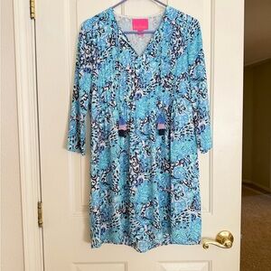 Lilly Pulitzer Blue Shift Dress with Tassels